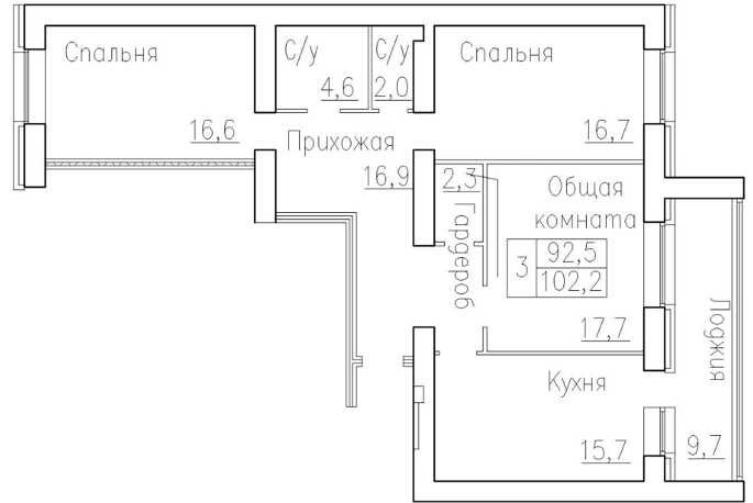 Продажа 3-комнатной в&nbsp;жилом комплексе «Кольца»