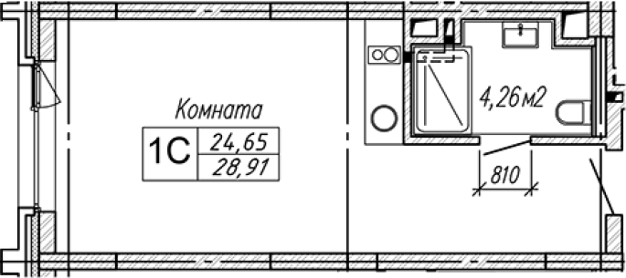 Продажа 1-комнатной студии в&nbsp;жилом комплексе «Гагарин Сити»