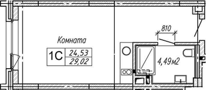 Продажа 1-комнатной студии в&nbsp;жилом комплексе «Гагарин Сити»