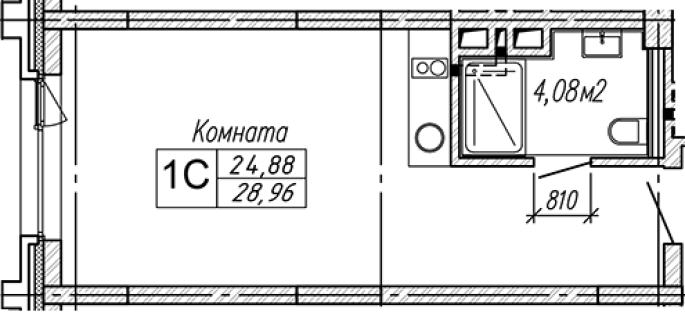 Продажа 1-комнатной студии в&nbsp;жилом комплексе «Апарт-отель Gagarin City (Гагарин Сити)»