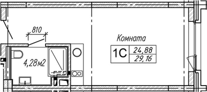 Продажа 1-комнатной студии в&nbsp;жилом комплексе «Апарт-отель Gagarin City (Гагарин Сити)»