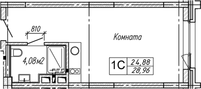 Продажа 1-комнатной студии в&nbsp;жилом комплексе «Апарт-отель Gagarin City (Гагарин Сити)»