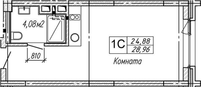 Продажа 1-комнатной студии в&nbsp;жилом комплексе «Апарт-отель Gagarin City (Гагарин Сити)»