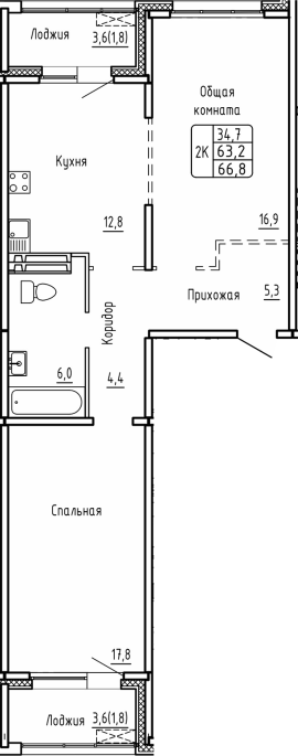 Продажа 2-комнатной в&nbsp;жилом комплексе «Самоцветы»