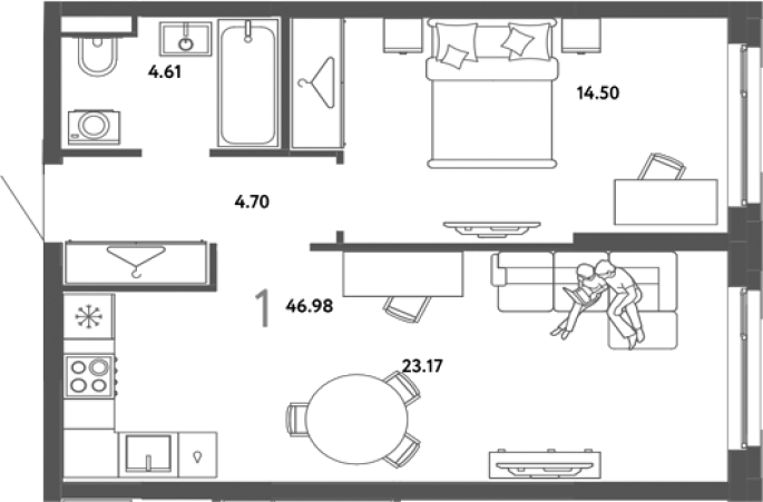 Продажа 1-комнатной в&nbsp;жилом комплексе «Страна.Тополёвая»