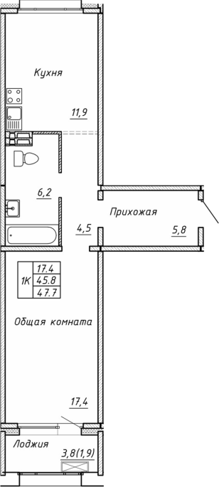 Продажа 1-комнатной в&nbsp;жилом комплексе «Гренландия»