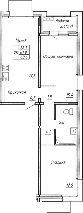 Продажа 2-комнатной в&nbsp;жилом комплексе «Гренландия»
