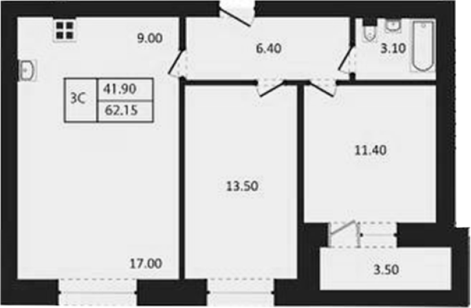 Продажа 3-комнатной студии в&nbsp;жилом комплексе «Дивноград»