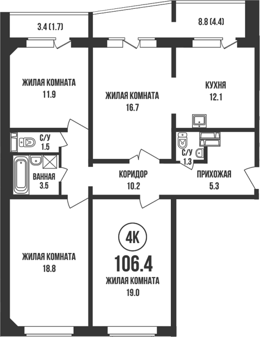 Продажа 4-комнатной в&nbsp;жилом комплексе «Династия»