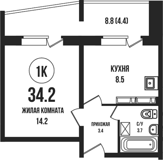 Продажа 1-комнатной в&nbsp;жилом комплексе «Династия»
