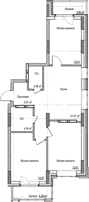 Продажа 3-комнатной в&nbsp;жилом комплексе «Чацкий»