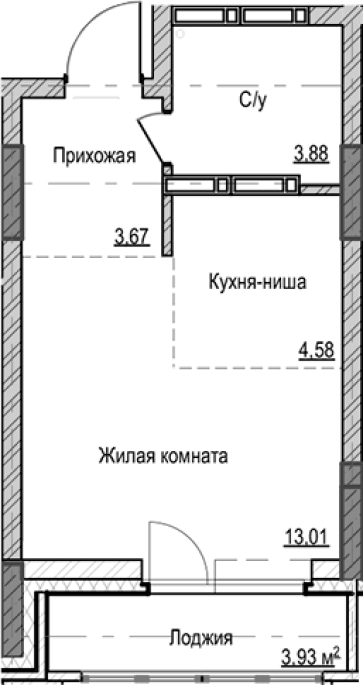 Продажа 1-комнатной студии в&nbsp;жилом комплексе «Чацкий»