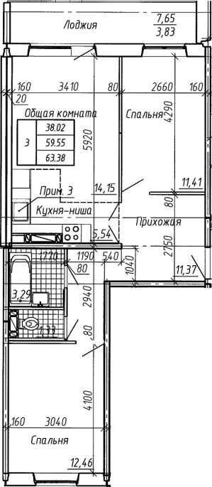 Продажа 3-комнатной студии в&nbsp;жилом комплексе «Аквамарин»