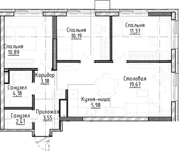 Продажа 4-комнатной студии в&nbsp;жилом комплексе «Город-на-озере»