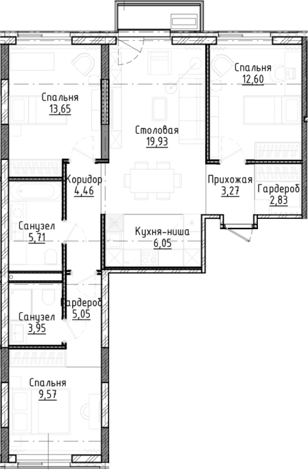 Продажа 4-комнатной студии в&nbsp;жилом комплексе «Город-на-озере»
