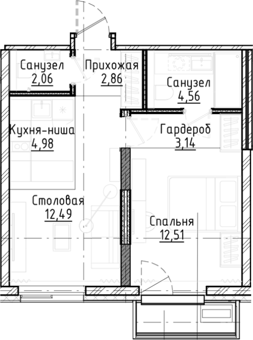 Продажа 2-комнатной студии в&nbsp;жилом комплексе «Город-на-озере»