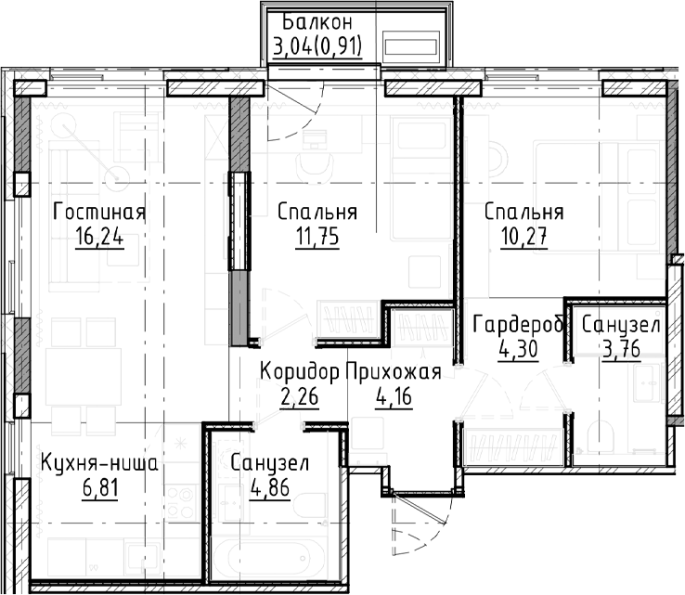 Продажа 3-комнатной студии в&nbsp;жилом комплексе «Город-на-озере»