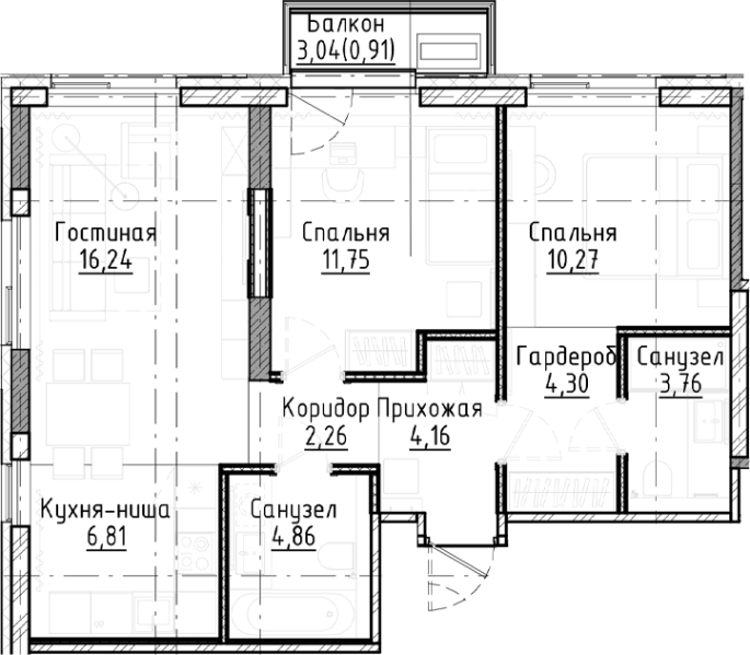 Продажа 3-комнатной студии в&nbsp;жилом комплексе «Город-на-озере»