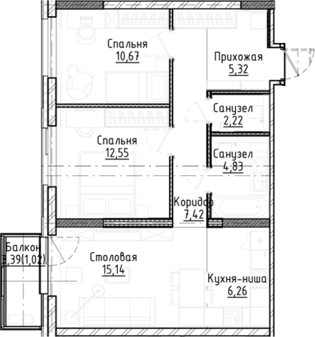Продажа 3-комнатной студии в&nbsp;жилом комплексе «Город-на-озере»