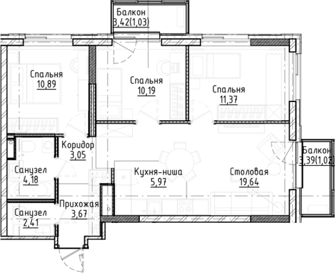 Продажа 4-комнатной студии в&nbsp;жилом комплексе «Город-на-озере»