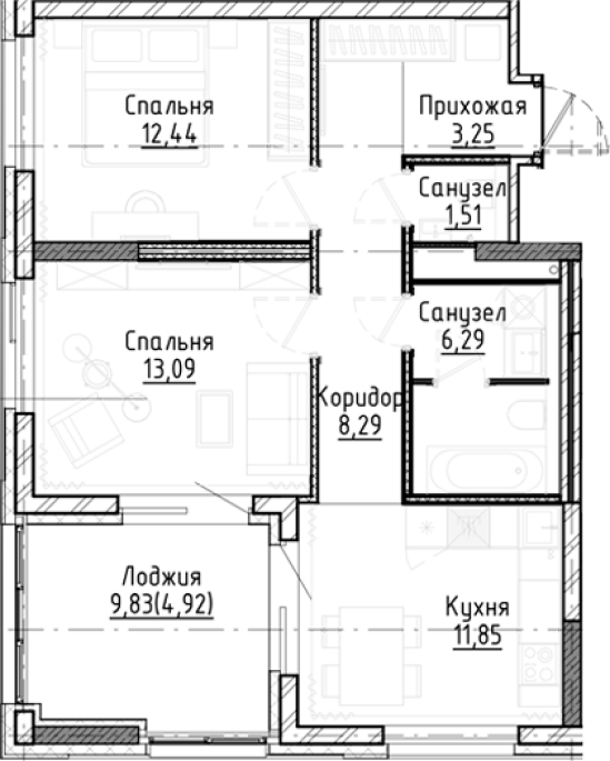 Продажа 2-комнатной в&nbsp;жилом комплексе «Город-на-озере»