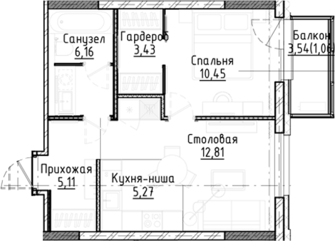 Продажа 2-комнатной студии в&nbsp;жилом комплексе «Город-на-озере»