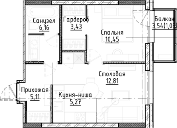 Продажа 2-комнатной студии в&nbsp;жилом комплексе «Город-на-озере»