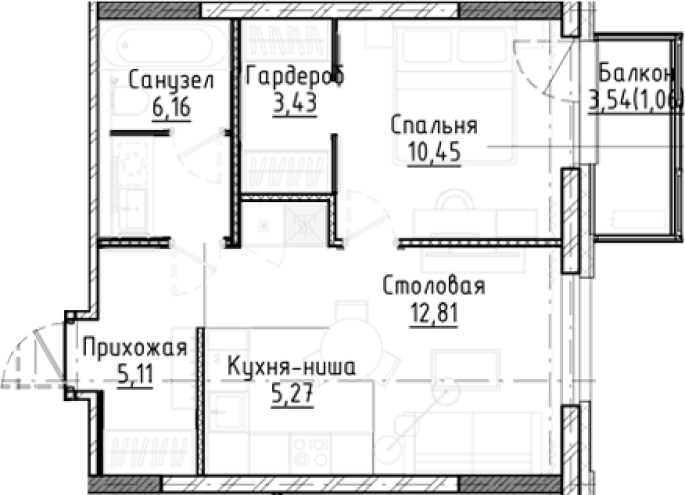 Продажа 2-комнатной студии в&nbsp;жилом комплексе «Город-на-озере»