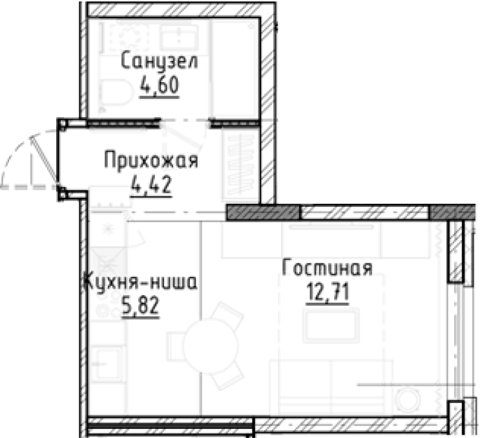 Продажа 1-комнатной студии в&nbsp;жилом комплексе «Город-на-озере»