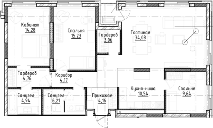 Продажа 4-комнатной студии в&nbsp;жилом комплексе «Город-на-озере»