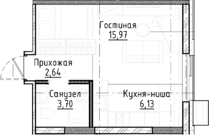 Продажа 1-комнатной студии в&nbsp;жилом комплексе «Город-на-озере»