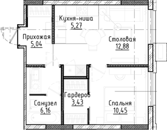 Продажа 2-комнатной студии в&nbsp;жилом комплексе «Город-на-озере»