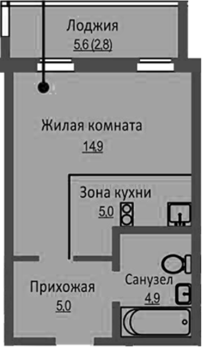 Продажа 1-комнатной студии в&nbsp;жилом комплексе «Новый бронный»