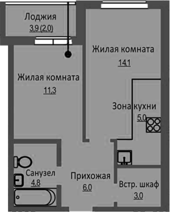 Продажа 2-комнатной студии в&nbsp;жилом комплексе «Новый бронный»