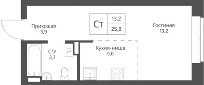 Продажа 1-комнатной студии в&nbsp;жилом комплексе «Экоград 12 дворов»