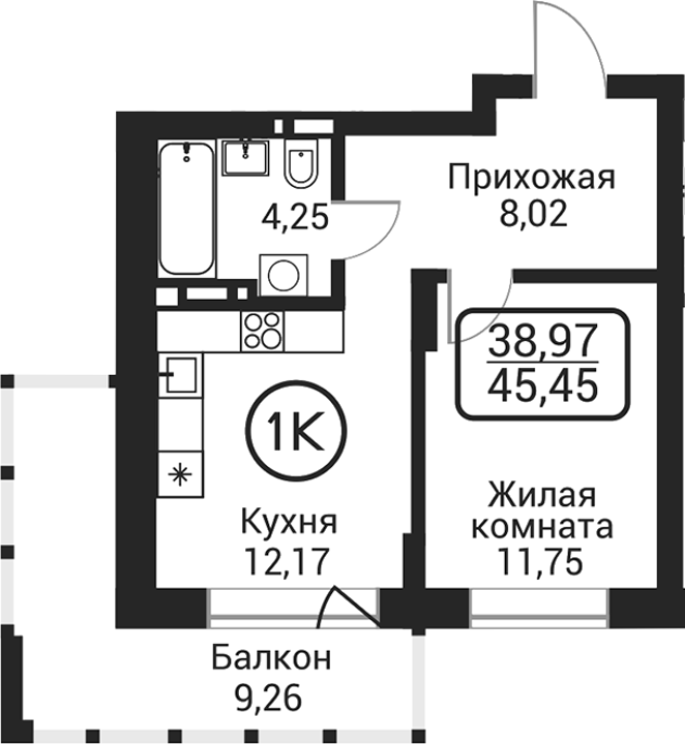 Продажа 1-комнатной в&nbsp;жилом комплексе «Пегас»