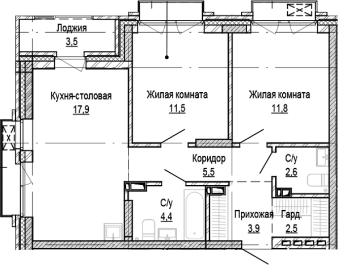 Продажа 2-комнатной в&nbsp;жилом комплексе «Кварталы Немировича»