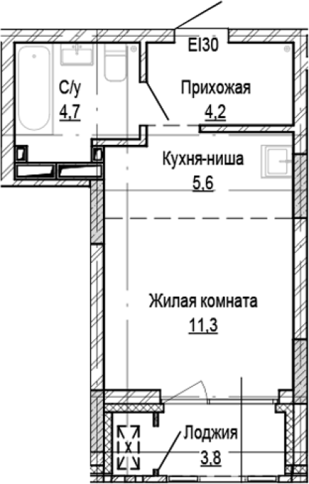 Продажа 1-комнатной студии в&nbsp;жилом комплексе «Кварталы Немировича»