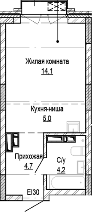 Продажа 1-комнатной студии в&nbsp;жилом комплексе «Кварталы Немировича»