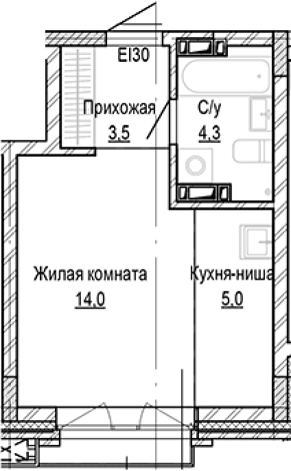 Продажа 1-комнатной студии в&nbsp;жилом комплексе «Кварталы Немировича»