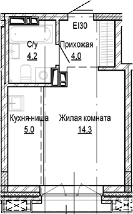 Продажа 1-комнатной студии в&nbsp;жилом комплексе «Кварталы Немировича»