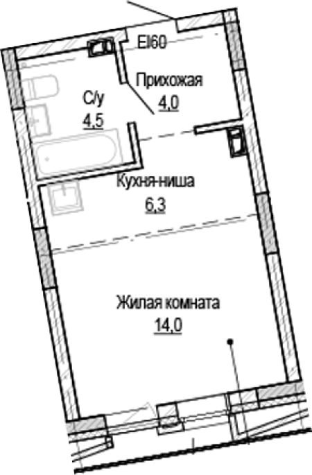 Продажа 1-комнатной студии в&nbsp;жилом комплексе «Кварталы Немировича»