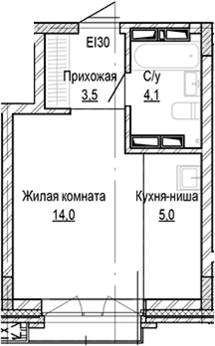 Продажа 1-комнатной студии в&nbsp;жилом комплексе «Кварталы Немировича»