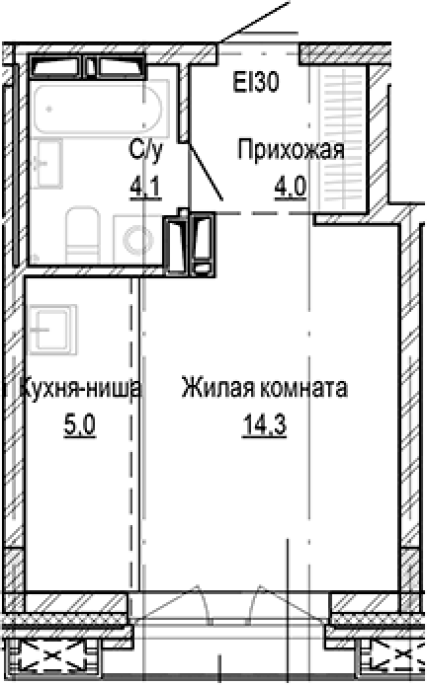 Продажа 1-комнатной студии в&nbsp;жилом комплексе «Кварталы Немировича»