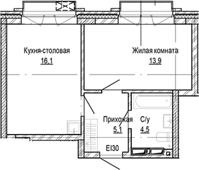 Продажа 1-комнатной в&nbsp;жилом комплексе «Кварталы Немировича»