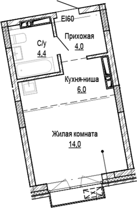 Продажа 1-комнатной студии в&nbsp;жилом комплексе «Кварталы Немировича»