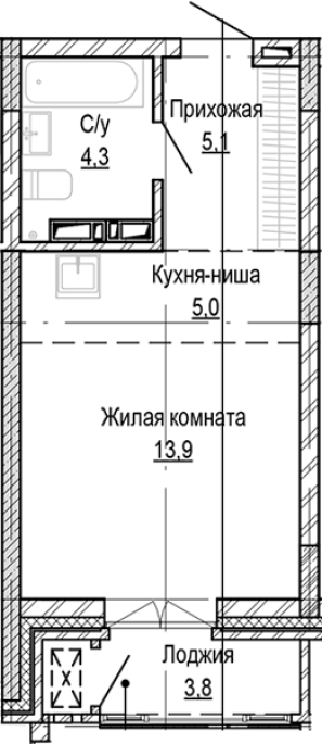 Продажа 1-комнатной студии в&nbsp;жилом комплексе «Кварталы Немировича»
