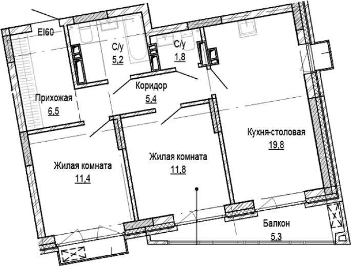 Продажа 2-комнатной в&nbsp;жилом комплексе «Кварталы Немировича»