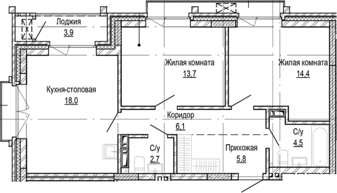 Продажа 2-комнатной в&nbsp;жилом комплексе «Кварталы Немировича»
