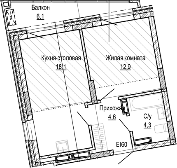 Продажа 1-комнатной в&nbsp;жилом комплексе «Кварталы Немировича»